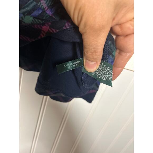 LRL Ralph Lauren Jeans Co Plaid Ruffle long sleeves cotton women’s Top Shirt 3X - Picture 10 of 11